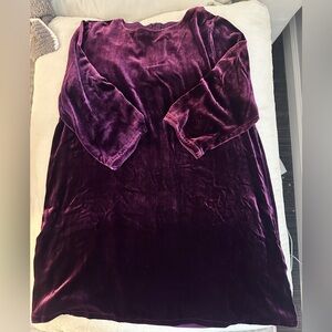 Eileen Fisher Velvet Purple Shift Dress